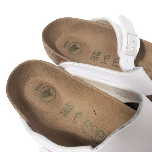 Papillio Birkenstock Gizeh Big Buckle White Sandal SZ 9.5 Beach Summer Vacation - Picture 6 of 10